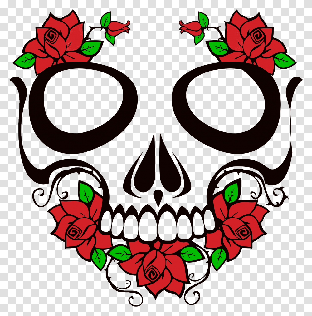 Rose Clip Art Skull, Poster, Floral Design, Pattern Transparent Png