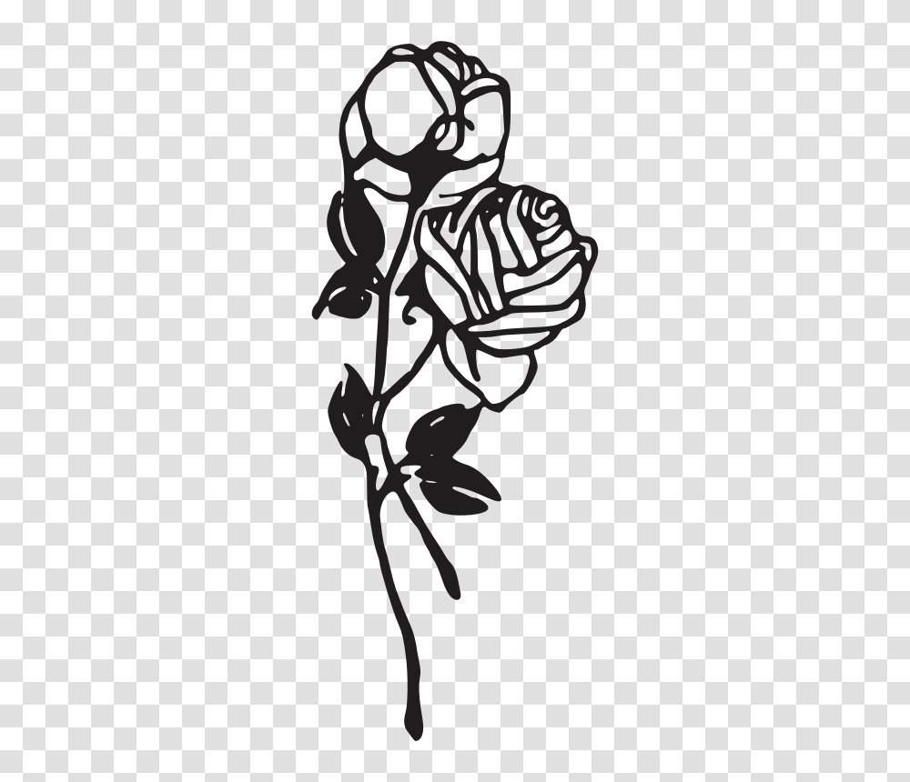 Rose Clipart Black And White, Stencil, Floral Design, Pattern Transparent Png