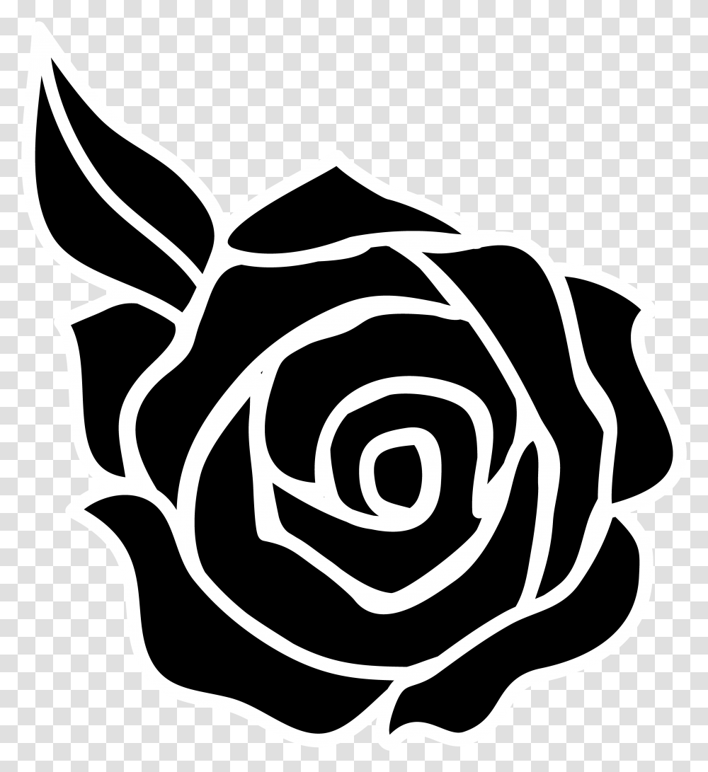 Rose Clipart Black And White Rose Silhouette, Stencil, Spiral, Wasp, Bee Transparent Png