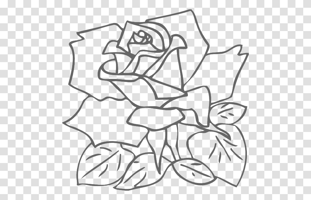 Rose Clipart Black And White White Rose Outline, Stencil, Pillow, Cushion, Pattern Transparent Png