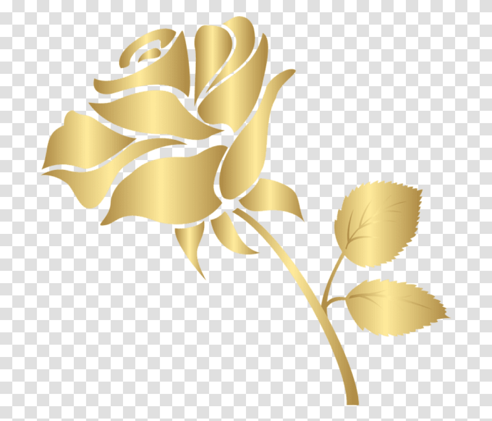 Rose Clipart Gold Picture Rose Flower Golden, Leaf, Plant, Graphics, Floral Design Transparent Png