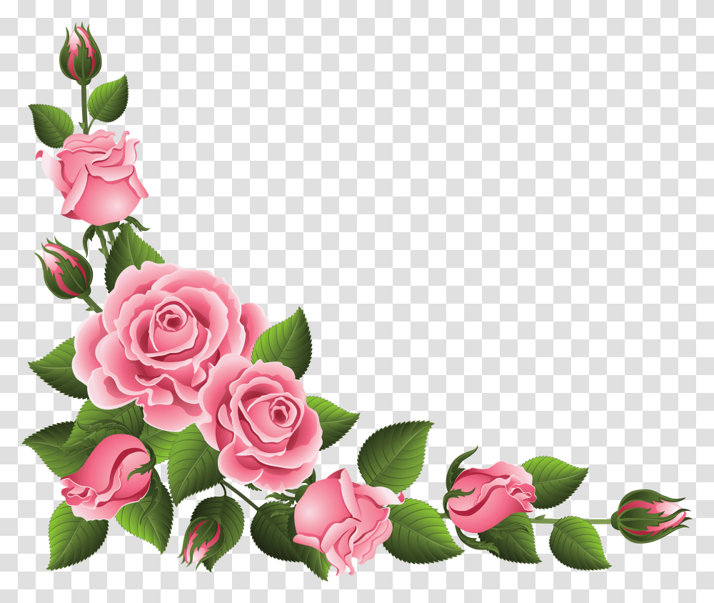 Rose Cliparts Decorative Pink Rose Border, Flower, Plant, Blossom, Petal Transparent Png