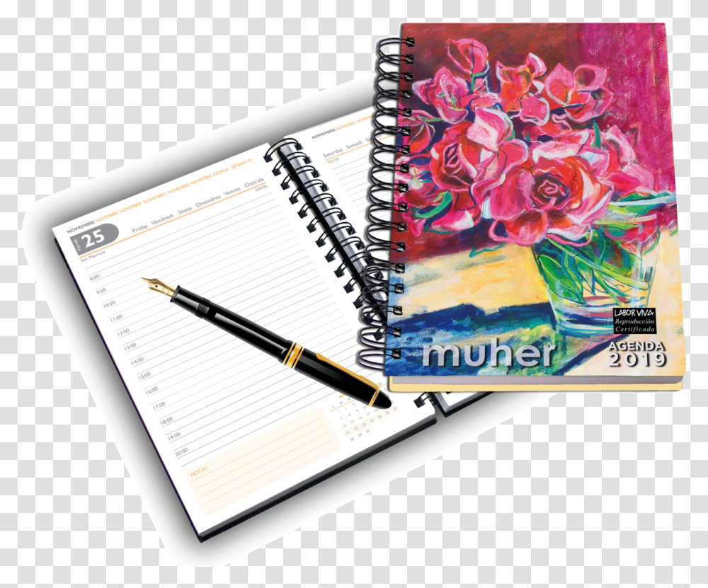 Rose, Diary, Pen, Page Transparent Png