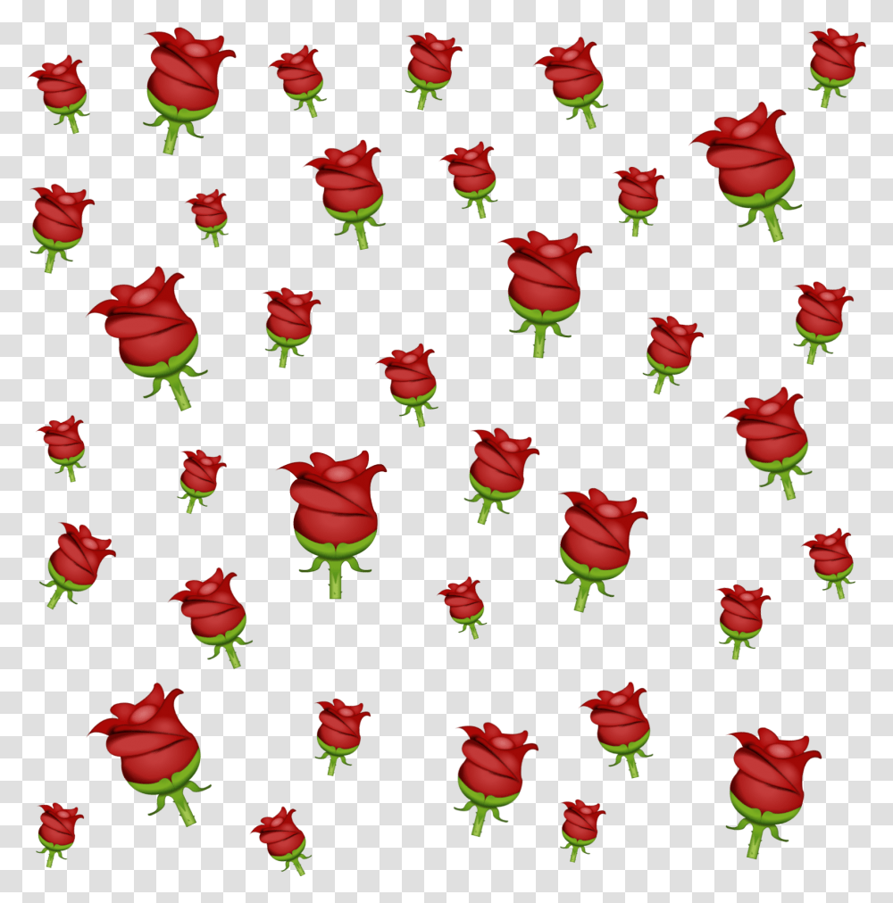 Rose Flower Background Emoji Red Rosas Emojis Rosas, Pattern, Silhouette, Plant Transparent Png