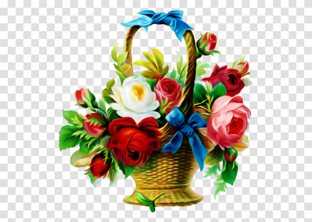 Rose Flower Basket Drawing, Floral Design, Pattern Transparent Png