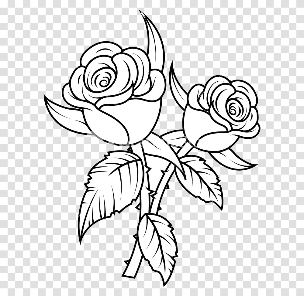 Rose Flower Black And White Clip Art Rose Image Black And White, Floral Design, Pattern, Plant Transparent Png