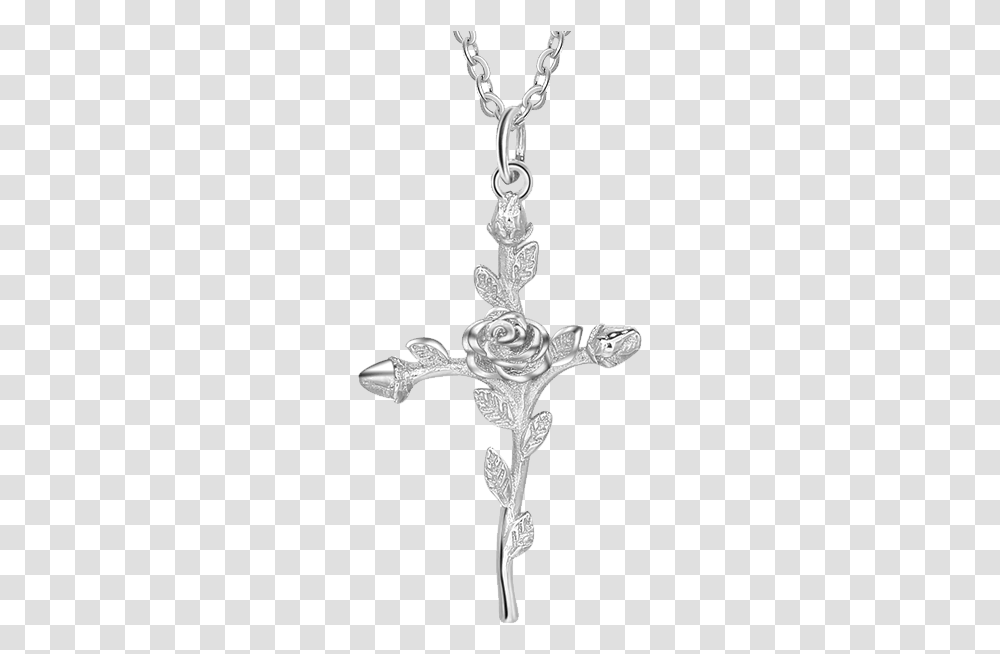 Rose Flower Cross Pendant, Jewelry, Accessories, Accessory Transparent Png