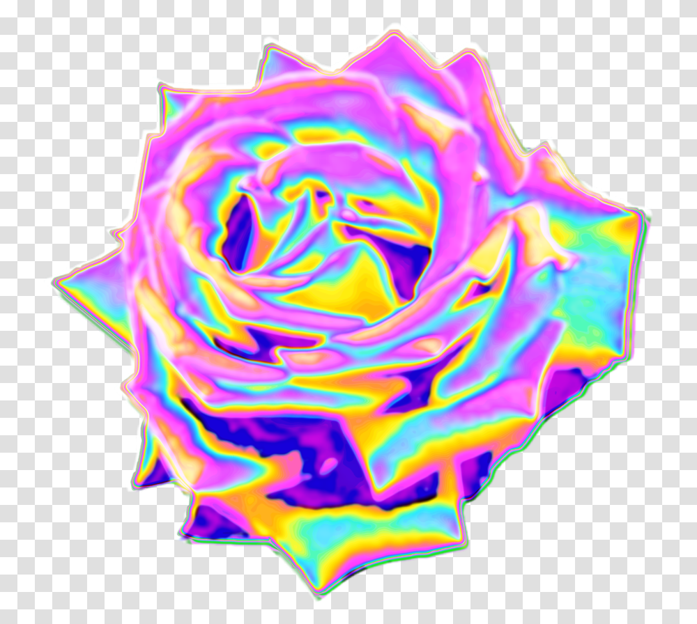 Rose Flower Garden Aesthetic Color Dream Emoji Holographic Rose Gif, Plant, Blossom Transparent Png