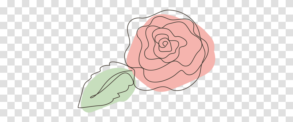 Rose Flower Line Drawing Stroke & Svg Flor Rosa Dibujo, Baseball Cap, Hat, Clothing, Plant Transparent Png