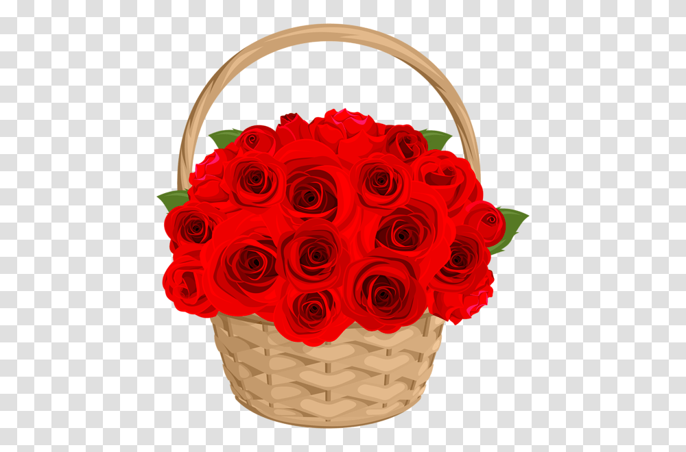 Rose, Flower, Plant, Blossom, Basket Transparent Png