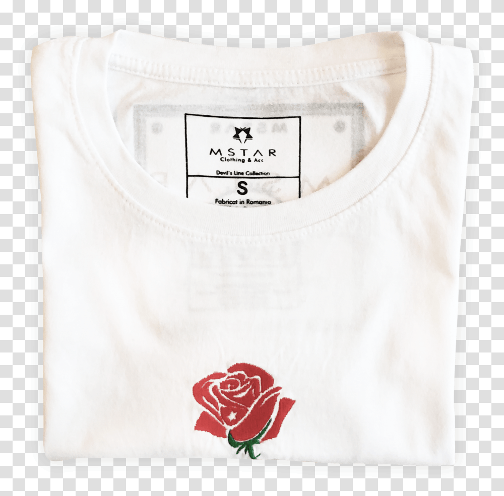 Rose For No One White T Shirt With Embroidery Stitch, Apparel, Diaper, T-Shirt Transparent Png