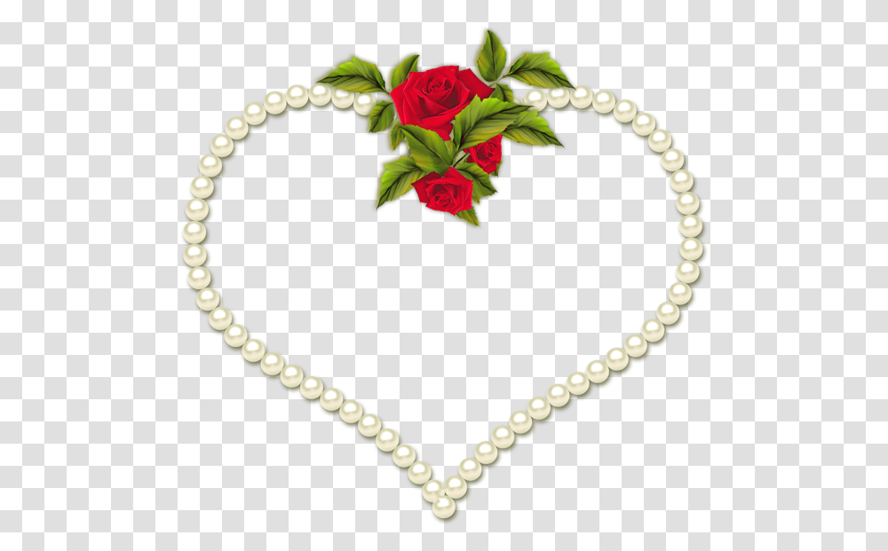 Rose Frame Clip Art Frame Heart Pearl And A Rose, Accessories, Accessory, Jewelry, Bracelet Transparent Png