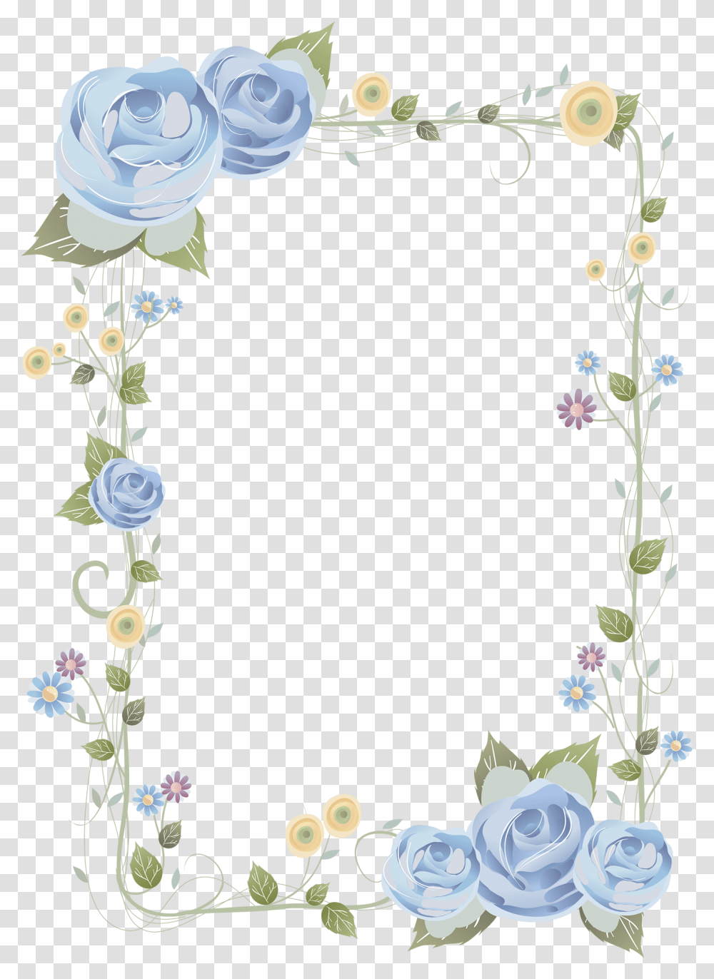 Rose Frame Clipart Flower Design Paper Drawing, Floral Design, Pattern, Plant Transparent Png