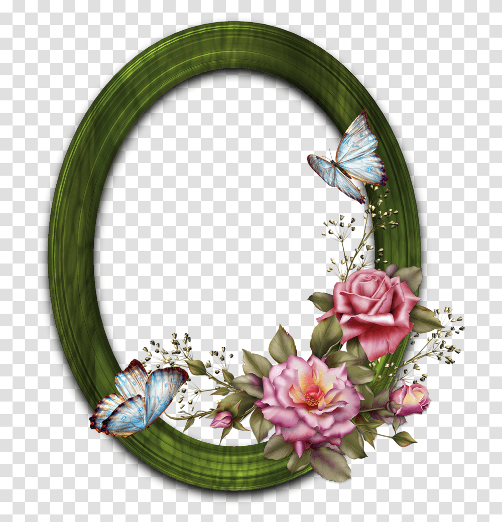 Rose Frame Round With Butterfly And Wooden Frame Happy B Day Guru Ji, Floral Design, Pattern Transparent Png