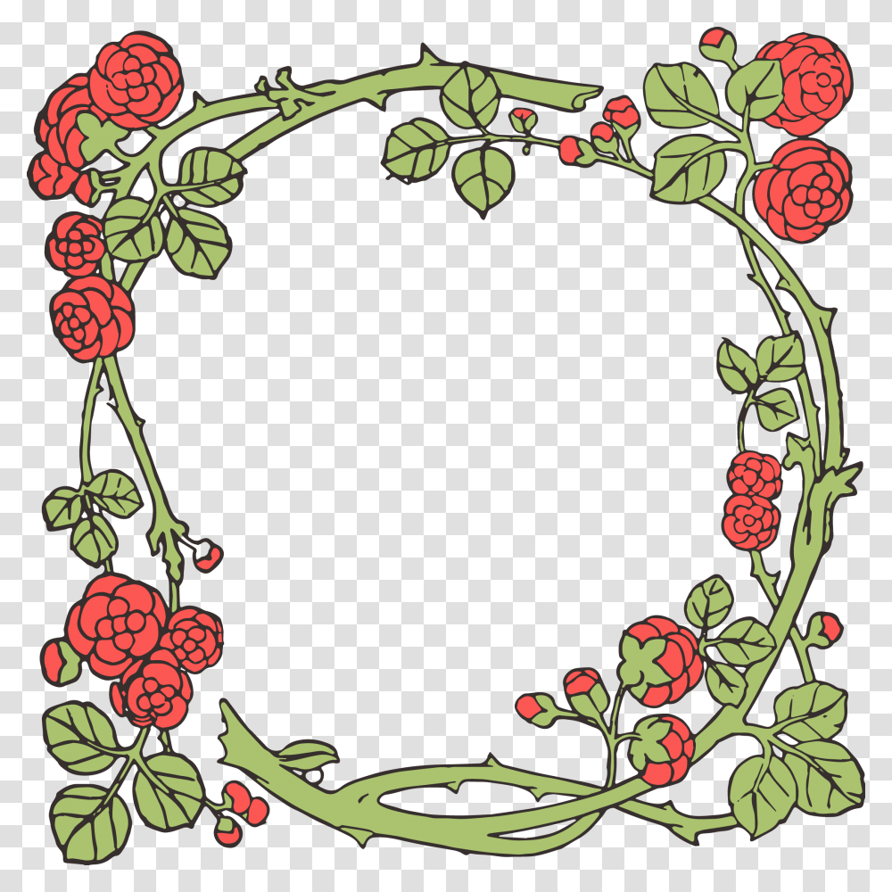 Rose Frame Vector, Floral Design, Pattern Transparent Png