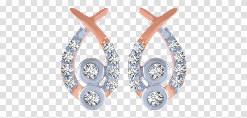 Rose Gold And Diamond Stud Earrings For Women Earrings, Jewelry, Accessories, Accessory, Person Transparent Png