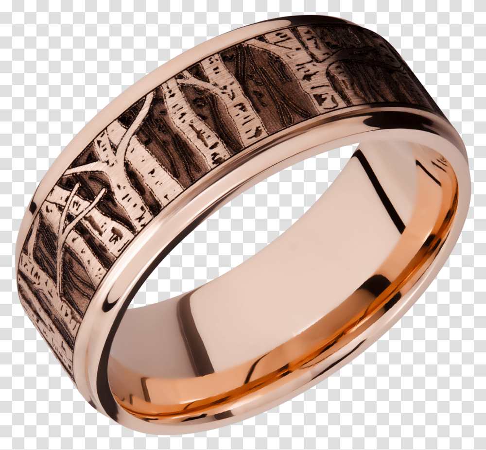 Rose Gold Aspen Tree Ring Titanium Ring, Jewelry, Accessories Transparent Png