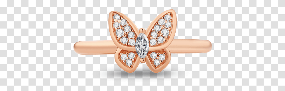 Rose Gold Butterfly Dream Rings Solid, Jewelry, Accessories, Accessory, Diamond Transparent Png