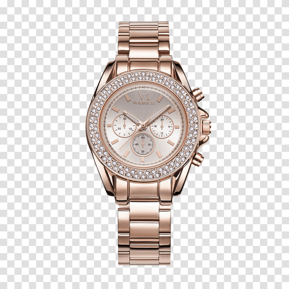 Rose Gold Chronograph Women Watch Vodrich, Wristwatch Transparent Png