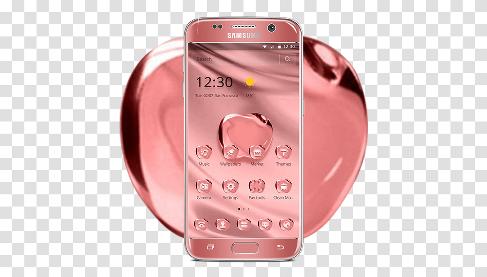 Rose Gold Color Crystal Apple Theme For Android Download, Mobile Phone, Electronics, Cell Phone, Jacuzzi Transparent Png