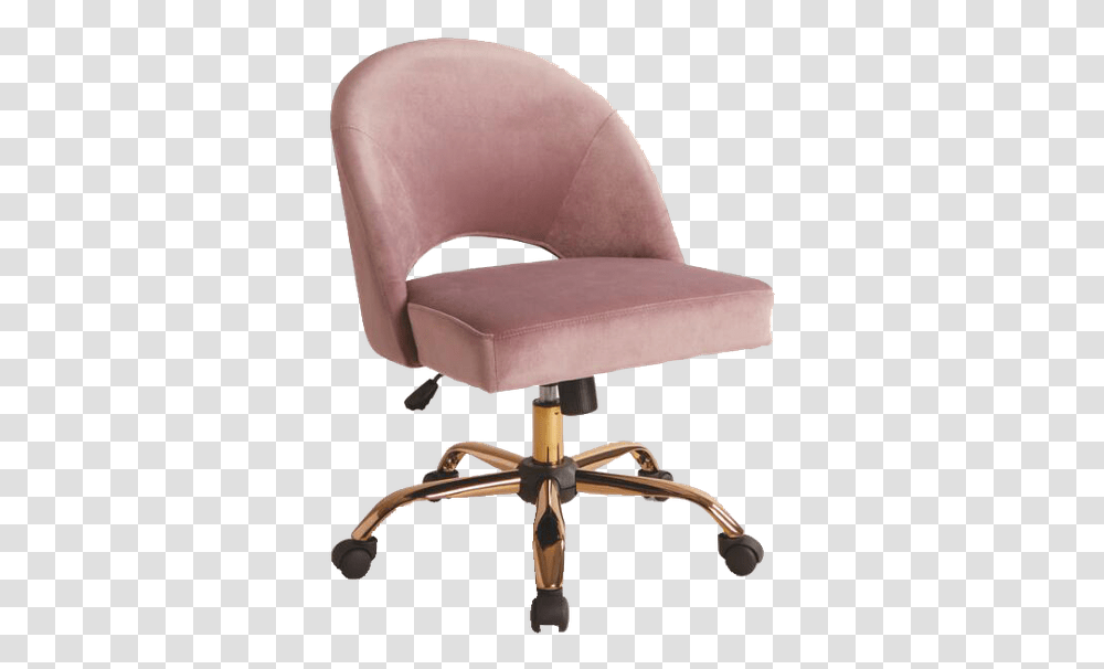 Rose Gold Desk Chair, Furniture, Armchair, Person, Human Transparent Png