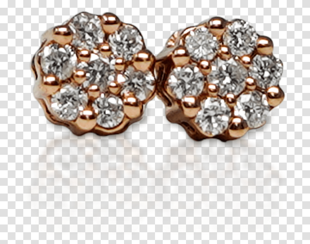 Rose Gold Diamond Flower Earrings Earrings, Jewelry, Accessories, Accessory, Gemstone Transparent Png