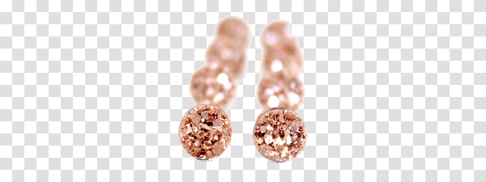 Rose Gold Druzy Studs Earrings, Accessories, Accessory, Jewelry, Food Transparent Png