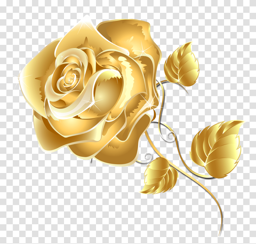 Rose Gold Flower Gold Flower Floral, Plant, Blossom Transparent Png