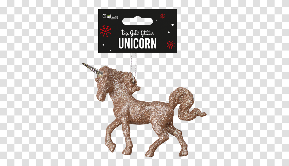 Rose Gold Glittered Unicorn Decoration Unicorn, Figurine, Bronze, Antelope, Wildlife Transparent Png