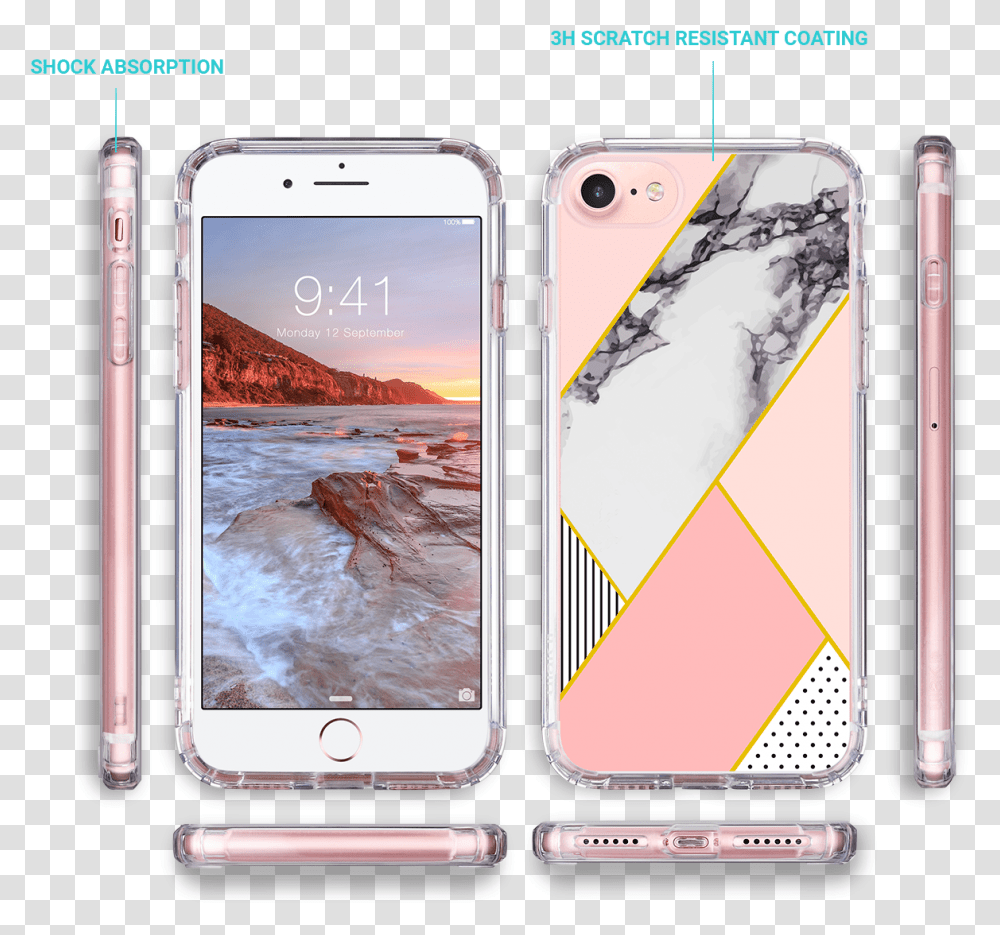 Rose Gold Iphone With Clear Case, Mobile Phone, Electronics, Cell Phone Transparent Png