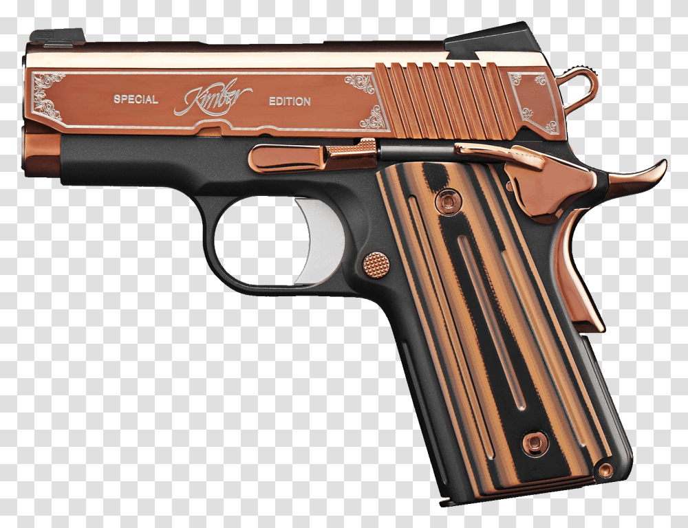 Rose Gold Kimber 1911 Wish Grip, Gun, Weapon, Weaponry, Handgun Transparent Png