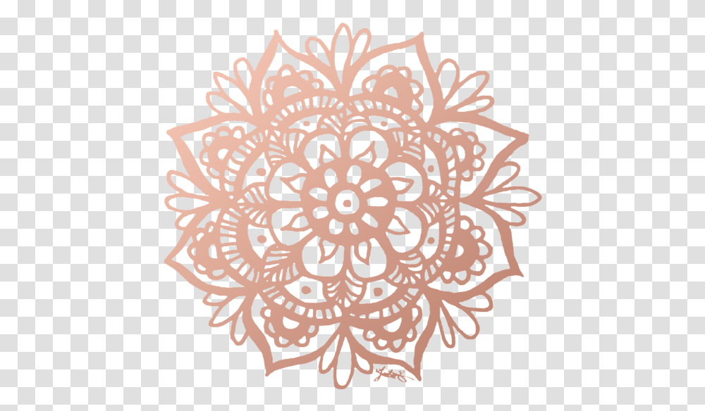 Rose Gold Mandala, Rug, Lace, Pattern, Stencil Transparent Png