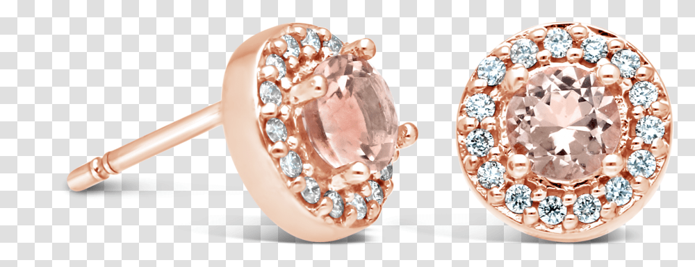 Rose Gold Morganite & Diamond Earring Earrings, Accessories, Accessory, Jewelry, Gemstone Transparent Png