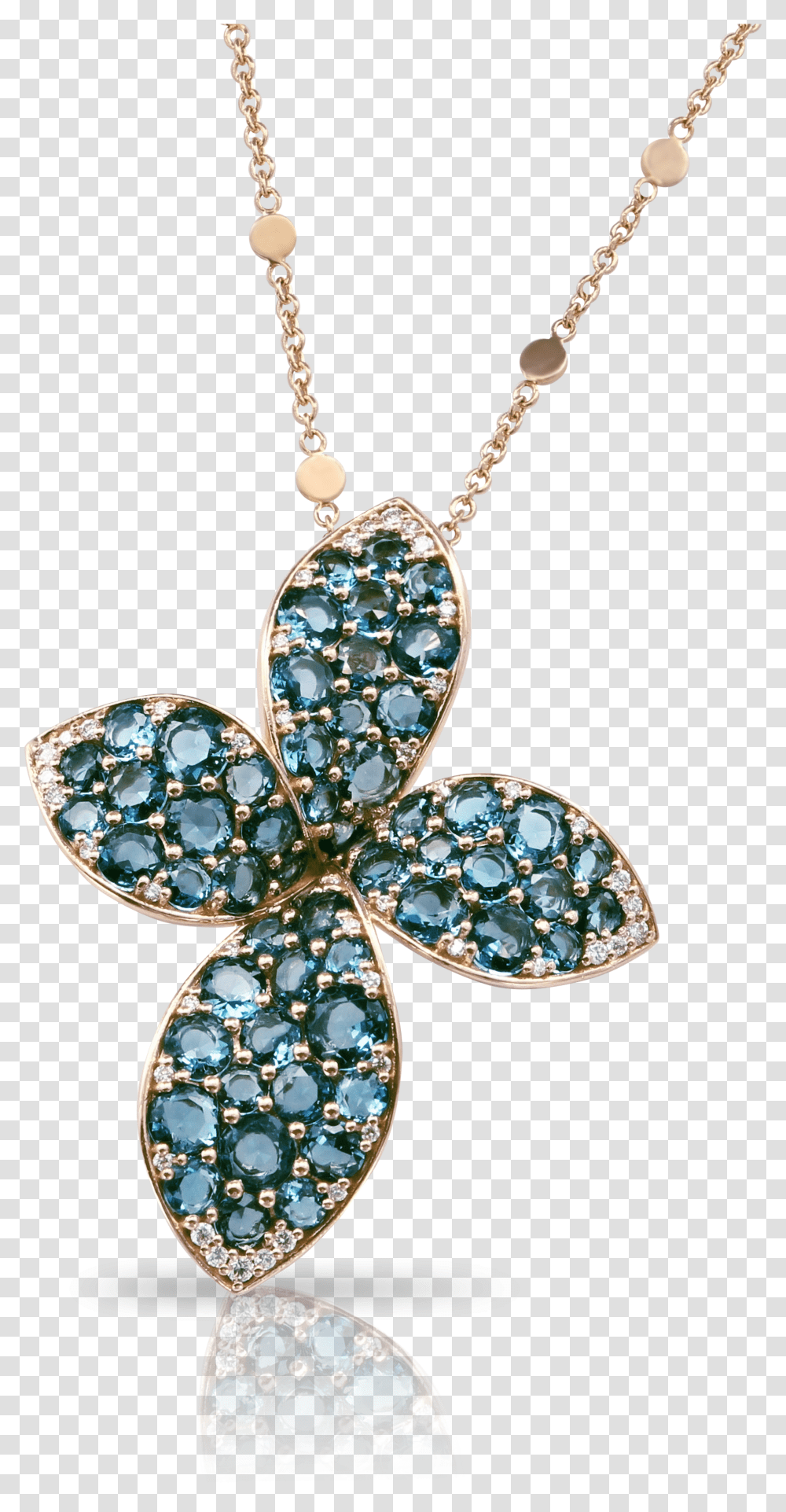 Rose Gold Necklace With London Blue Topaz And Diamonds Locket Transparent Png