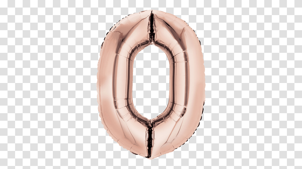 Rose Gold Number 0 Foil Balloon Number 0 Balloon Rose Gold, Helmet, Clothing, Apparel, Inflatable Transparent Png