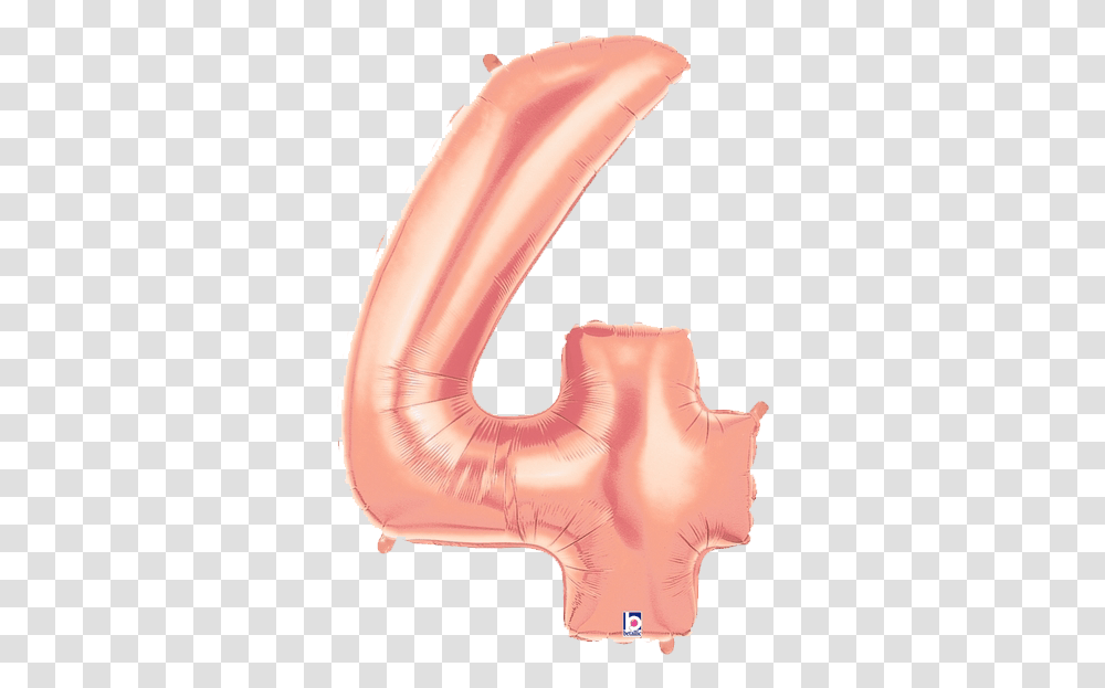 Rose Gold Number 4 Megaloon Balloon Numbers Blue Number 4 Balloon Transparent Png