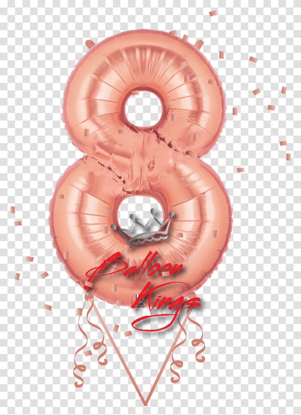 Rose Gold Number 8, Sweets, Food, Text, Pastry Transparent Png