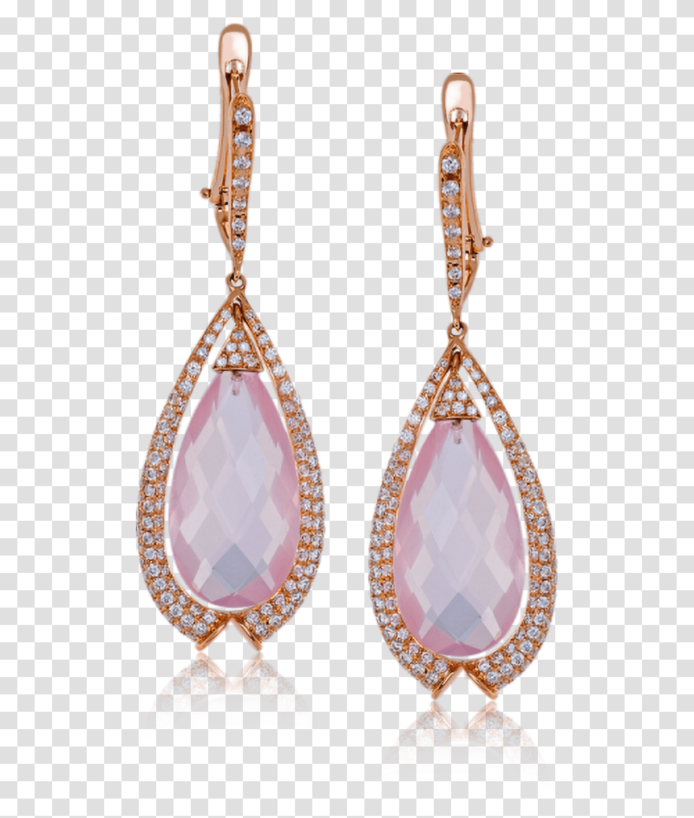 Rose Gold Quartz & Diamond Earrings Earrings, Accessories, Accessory, Jewelry Transparent Png