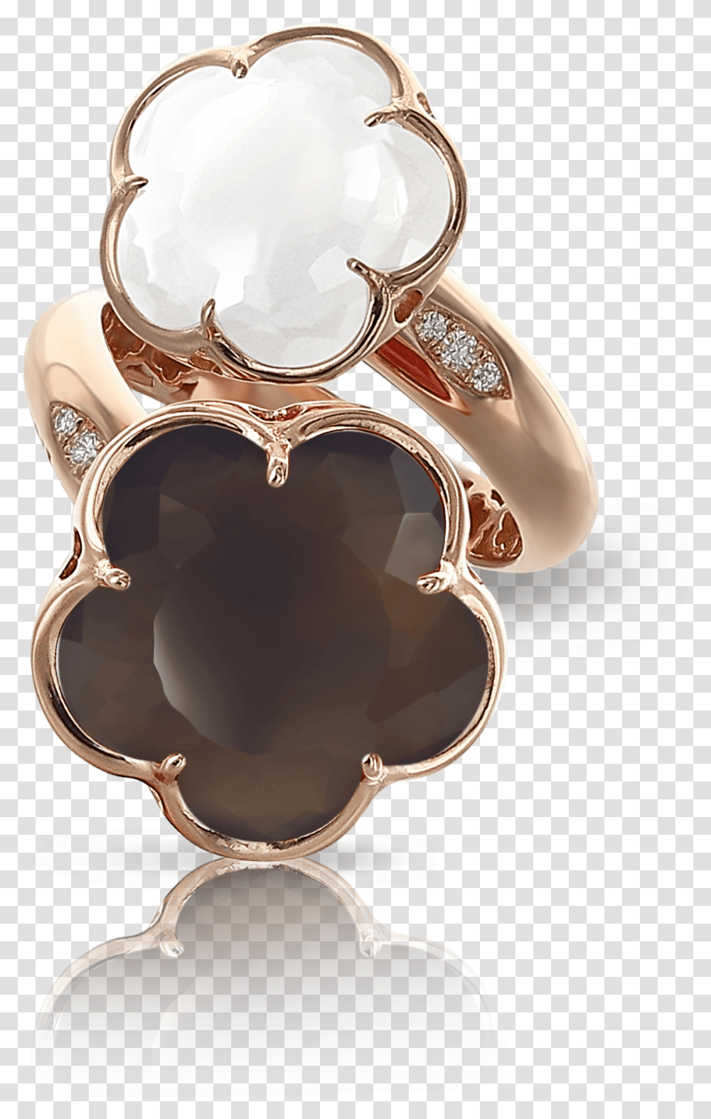 Rose Gold Ring With Smoky And Milky Quartz Diamonds Ring, Accessories, Accessory, Jewelry, Crystal Transparent Png