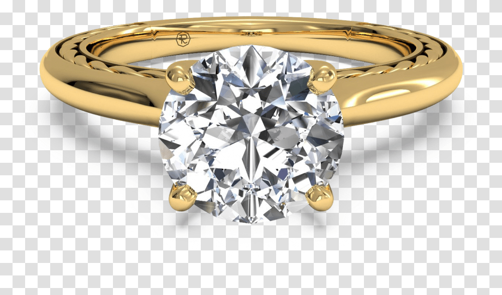 Rose Gold Solitaire With Diamond Band, Gemstone, Jewelry, Accessories, Accessory Transparent Png
