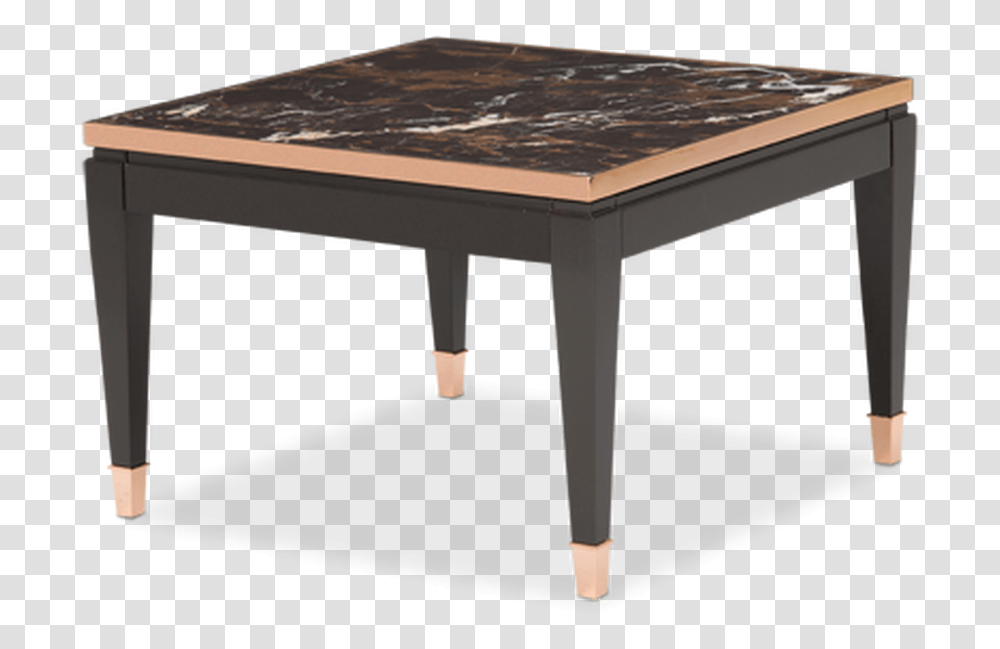 Rose Gold Trim Black Square Marble Top End Table Coffee Table, Furniture, Dining Table Transparent Png