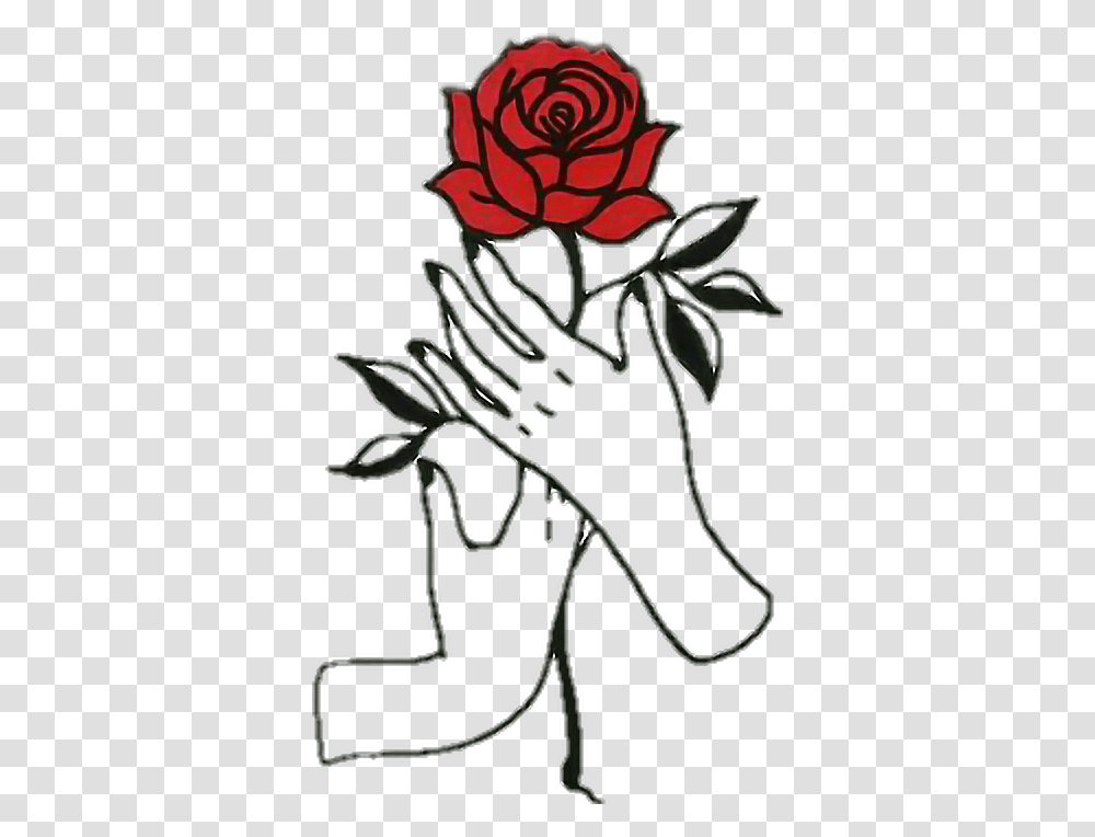 Rose Hands Aesthetic Tumblr Draw, Plant, Flower, Floral Design, Pattern Transparent Png