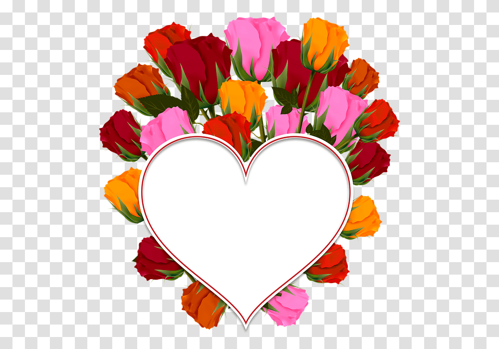 Rose Heart Bouquet Flowers Postcard Congratulation, Plant, Pattern, Floral Design Transparent Png