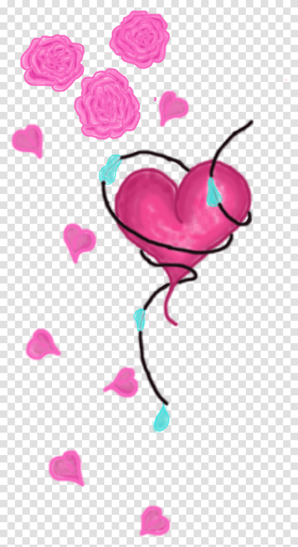 Rose Heart By Sky Star Pixie Illustration, Petal, Flower, Plant, Blossom Transparent Png