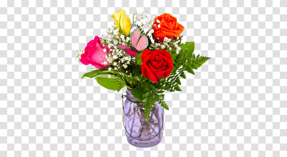 Rose Mason Jar Small Connells Maple Lee Flowers And Gifts Flower In Jar, Plant, Blossom, Floral Design, Pattern Transparent Png