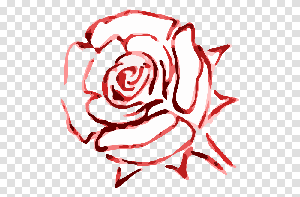 Rose Outline Clip Art, Flower, Plant, Blossom, Ketchup Transparent Png