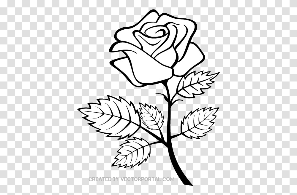 Rose Outline Clipart Images Clip Art Outline Image Of Rose Flower, Plant, Blossom, Leaf Transparent Png