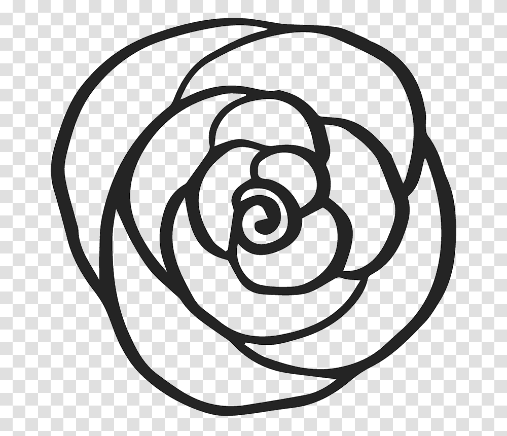 Rose Outline Rubber Stamp Flower Leaf Stamps Stamptopia, Spiral, Coil, Logo Transparent Png