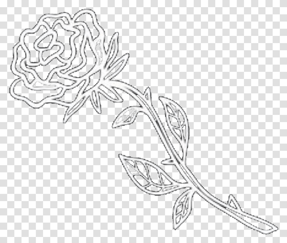 Rose Petals Flower Line Art, Graphics, Stencil, Floral Design, Pattern Transparent Png