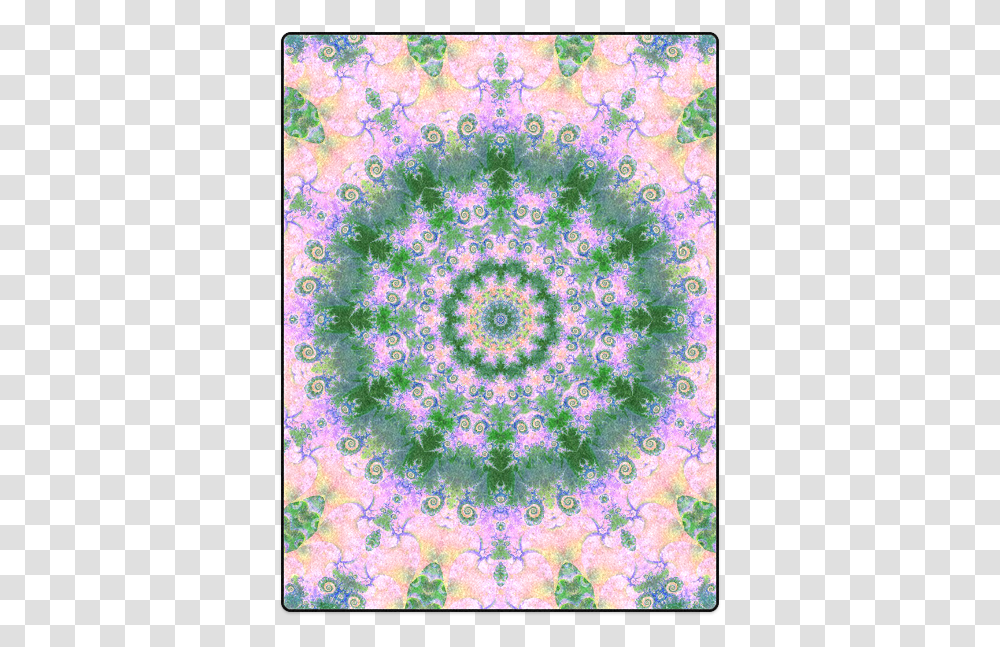 Rose Pink Green Explosion Of Flowers Mandala Blanket Clock, Pattern, Rug, Ornament Transparent Png